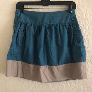 Tulle Blue Khaki Twee Mini Skirt Small